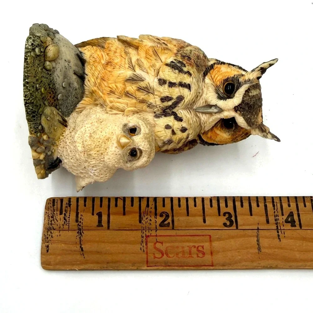 Hamilton Collection Owl Figurine By Mother's Side Russell Willis 1994 Brown
